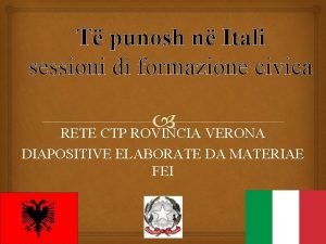 T punosh n Itali sessioni di formazione civica