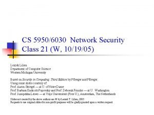 CS 59506030 Network Security Class 21 W 101905