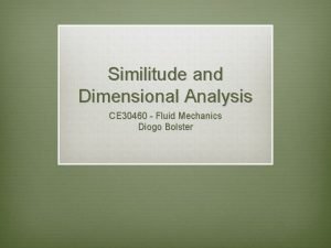 Dimensional analysis fluid mechanics