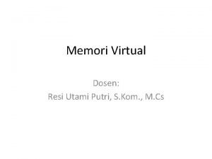 Lokalitas dan memori virtual