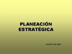 Conclusiones de la planeacion