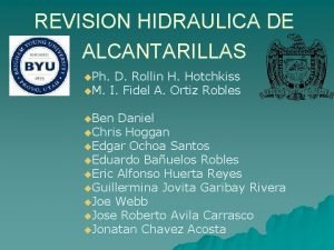 REVISION HIDRAULICA DE ALCANTARILLAS u Ph D Rollin