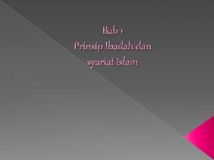 Prinsip ibadah dalam islam