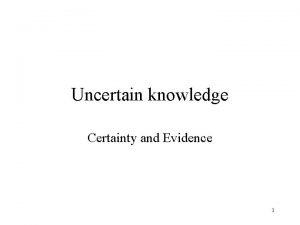 Representing knowledge in an uncertain domain