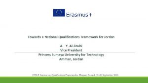 Towards a National Qualifications Framework for Jordan A