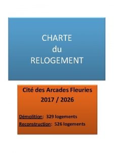 CHARTE du RELOGEMENT Cit des Arcades Fleuries 2017