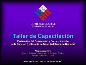 Taller de Capacitacin Evaluacin del Desempeo y Fortalecimiento