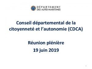 Conseil dpartemental de la citoyennet et lautonomie CDCA