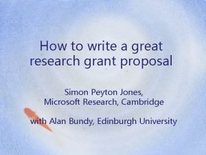 How to write a great research grant proposal