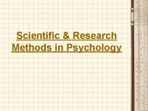 Scientific Research Methods in Psychology Initial Observation Media