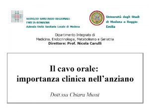 Cavo orale non solo denti Apparato dentario e