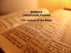 Berean christadelphians