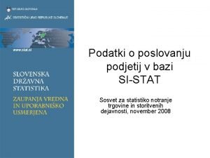 Podatki o poslovanju podjetij v bazi SISTAT Sosvet