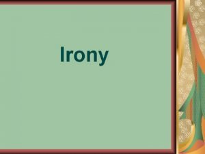 Verbal irony definition literature