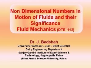 Dimensionless numbers in fluid mechanics