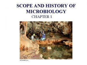 SCOPE AND HISTORY OF MICROBIOLOGY CHAPTER 1 Bio