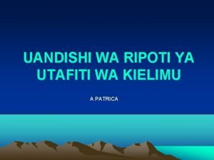 Ripoti ya utafiti