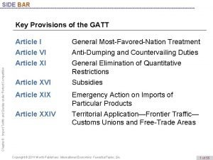 SIDE BAR Chapter 8 Import Tariffs and Quotas