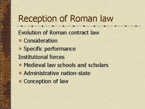 Reception of roman law