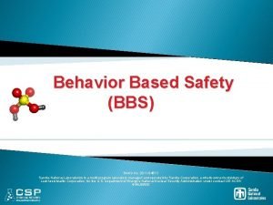 Behavior Based Safety BBS SAND No 2011 0487