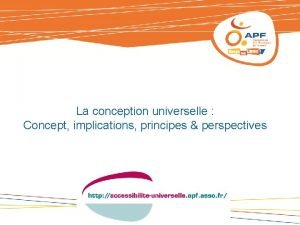 La conception universelle Concept implications principes perspectives n