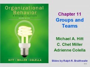 Chapter 11 Groups and Teams Michael A Hitt