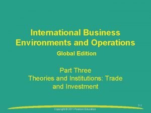 International Business Environments and Operations Global Edition Part