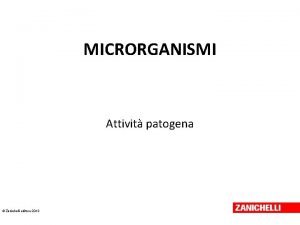 MICRORGANISMI Attivit patogena Zanichelli editore 2013 Microrganismi nutrizione