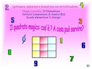 Quadrati magici scuola primaria Quadrati magici scuola primaria