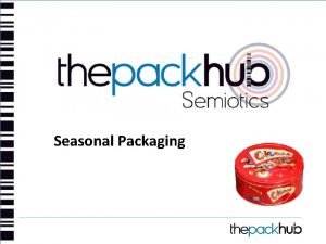 Seasonal Packaging Contents Brief Introduction to Semiotics Semiotic