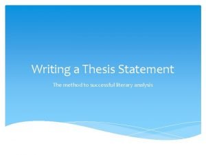 Thesis statement checklist
