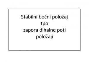 Stabilni bočni položaj