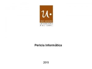 Pericia Informtica 2015 Pericia Informtica Perito Experto en