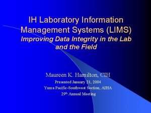 Lims data integrity