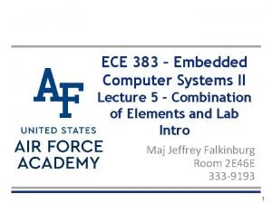 ECE 383 Embedded Computer Systems II Lecture 5