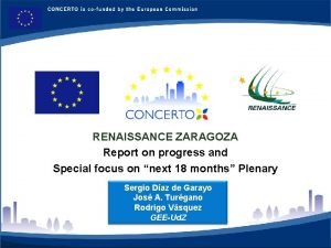 RENAISSANCE ZARAGOZA SPAIN RENAISSANCE ZARAGOZA Report on progress