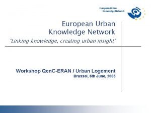 European urban knowledge network