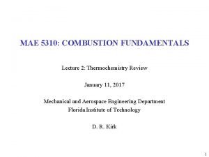 Combustion fundamentals