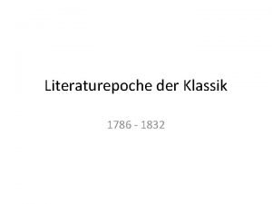 Klassik 1786 bis 1805