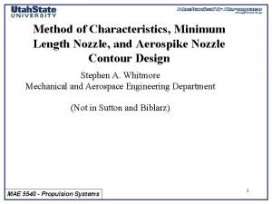 Method of characteristics nozzle design