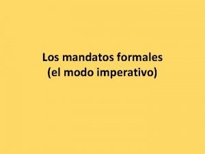 Mandato informal afirmativo