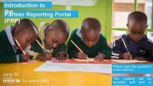 Unicef partner reporting portal