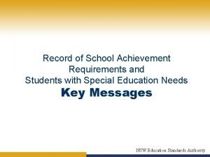 Record of school achievement