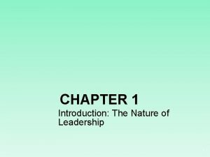 Leadership chapter 1