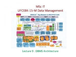 MSc IT UFCE 8 K15 M Data Management