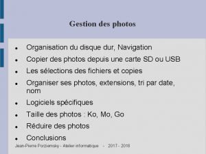 Organisation disque dur