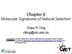 Chapter 6 Molecular Signatures of Natural Selection ChauTi