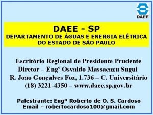 DAEE SP DEPARTAMENTO DE GUAS E ENERGIA ELTRICA