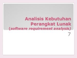 Requirement analysis contoh