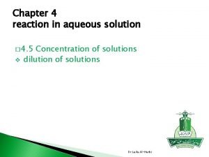 Chapter 4 reaction in aqueous solution 4 5